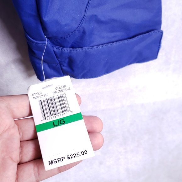 32 Degree Heat Performance Men's L Hydro-Tech Full Zip Rain Shell Jacket Blue - Picture 4 of 9